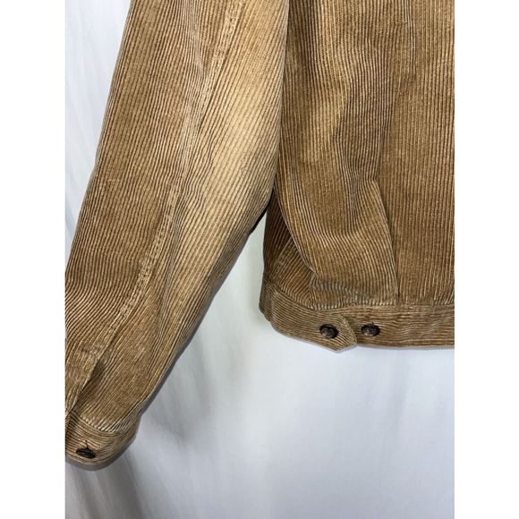 VINTAGE Polo Ralph Lauren Corduroy Bomber Jacket Mens XL Brown Flannel Lined Red - Picture 10 of 13